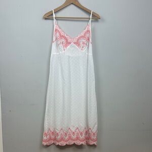 Shabby Chic Cottagecore Swiss Dot Embroidered Nightgown Sz M